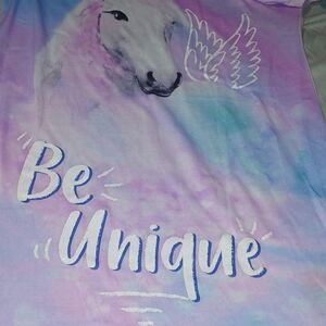 Pastel Tie-Dye Horse Graphic Tee Girls Nightgown